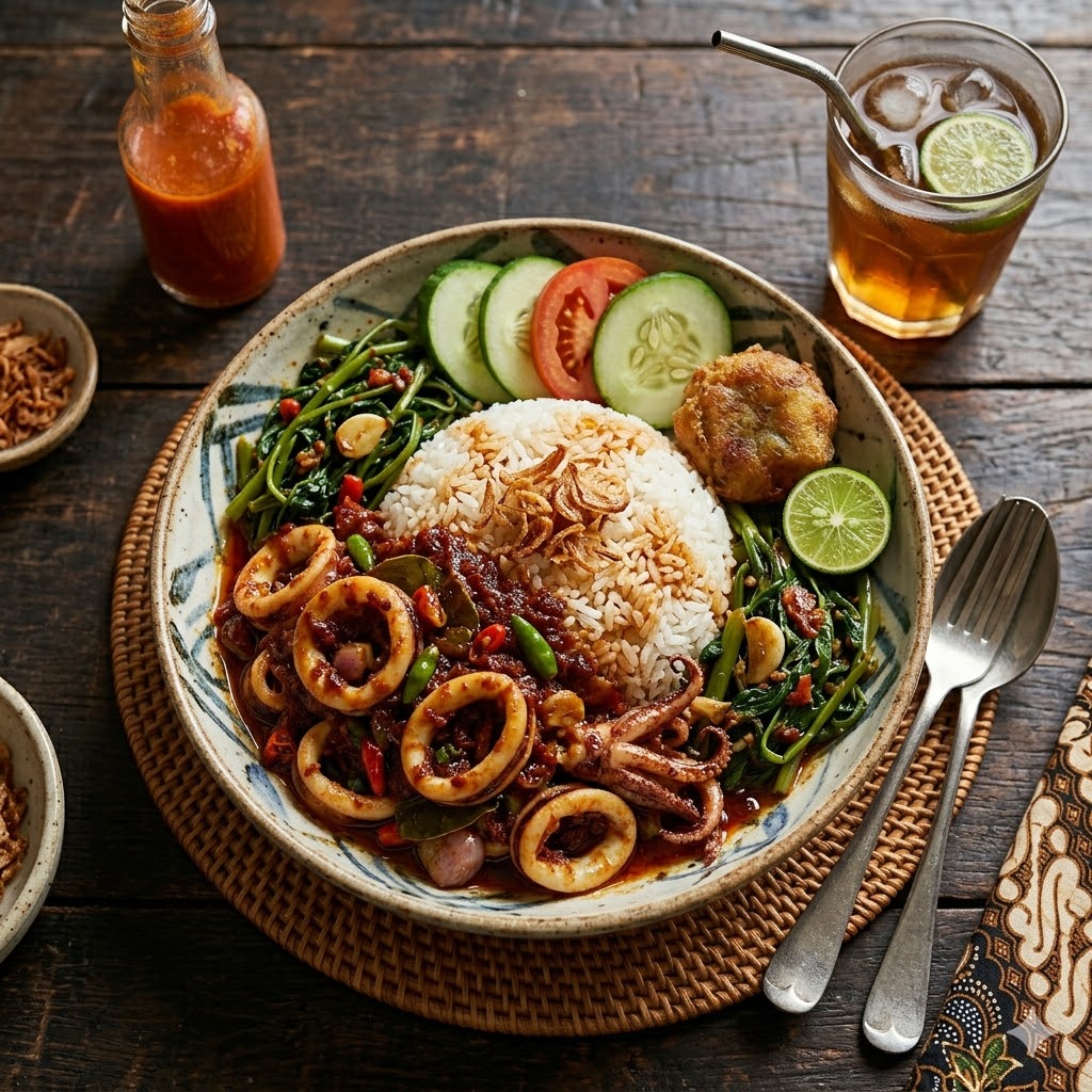 Nasi Cumi Pedas menu makanan Kopi Cerita